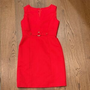 Elegant Red Belted Mini Dress